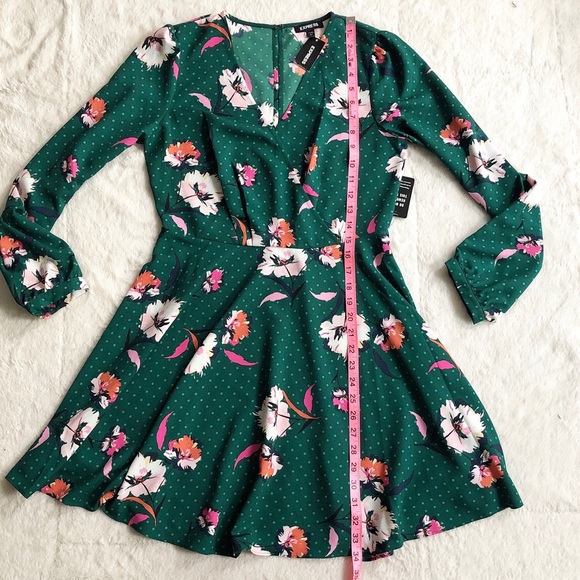 Express | Mixed Print Surplice Mini Dress Sz S NWT - Picture 15 of 15